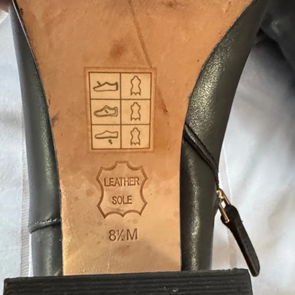 Tory Burch Sofia Dress Leather Black Leather Ankle Boots with Gold Accents - Picture 6 of 10